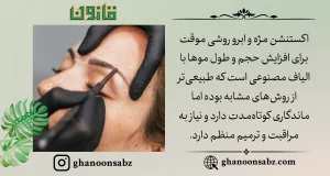 روش موقت اکستنشن مژه و ابرو با الیاف مصنوعی و نیاز به مراقبت قانون | قانون سبز